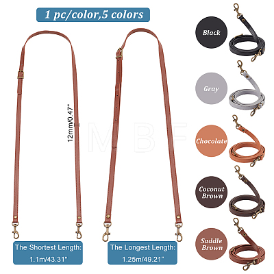   5Pcs 5 Colors PU Leather Bag Handles DIY-PH0013-90-1