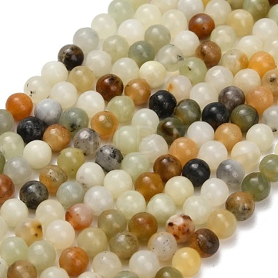 Natural Butter Jade Beads Strands G-C289-B03-6mm-1
