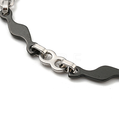 Two Tone 304 Stainless Steel Wave & Infinity Link Chain Bracelet BJEW-B078-42BP-1