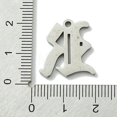 201 Stainless Steel Pendants STAS-B055-01P-R-1