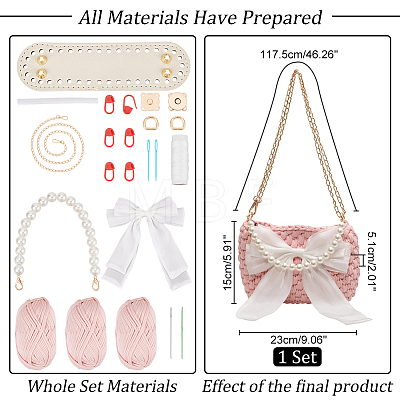 DIY Women's Bowknot Crossbody Bag Making Kits PURS-WH0005-58V-1