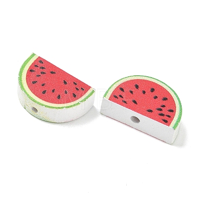 Summer Themed Printed Wood Beads WD-CBAA998-A02-1