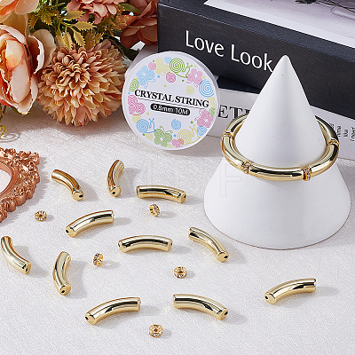 DIY Acrylic Tube & Brass Rhinestone Beads Jewelry Making Kits DIY-SP0002-17-1