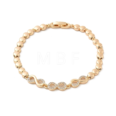 Brass Micro Pave Cubic Zirconia Chain Bracelets KK-R217-46G-1