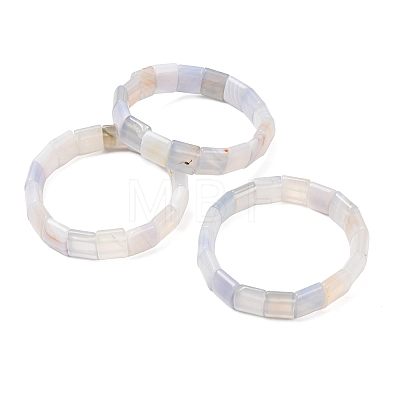 Square Natural Banded Agate(Dyed & Heated) Beaded Stretch Bracelets for Women Men GG-CBA9ACE-B17-1
