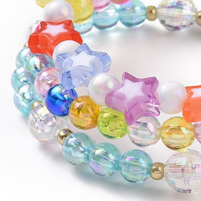 Acrylic Beads Stretch Bracelet Sets BJEW-JB09048-1