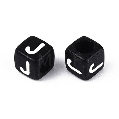 Initial Acrylic Horizontal Hole Beads OACR-ZX006-35J-1