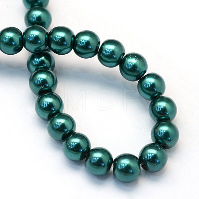 Baking Painted Pearlized Glass Pearl Round Bead Strands X-HY-Q003-10mm-79-1