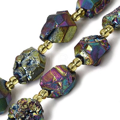 Electroplated Raw Rough Natural Amethyst Beads Strands G-Z131-J02-03-1
