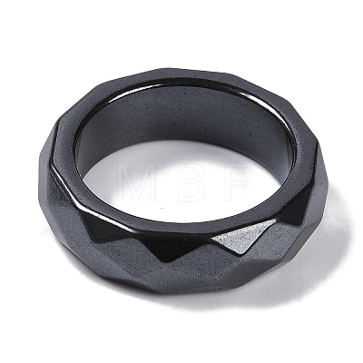 Magnetic Synthetic Hematite Finger Ring for Men Women RJEW-A047-01D-1