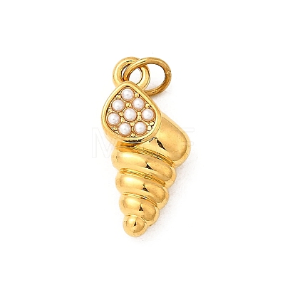 304 Stainless Steel ABS Imitation Pearl Pendants STAS-B097-07G-02-1