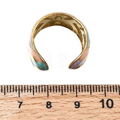 304 Stainless Steel Enamel Wide Cuff Open Rings for Women SA-K003-03C-G-1