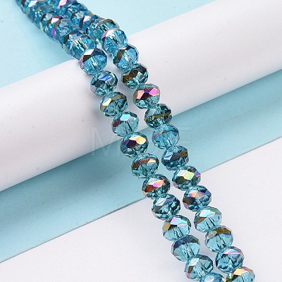 Transparent Electroplate Glass Beads Strands GLAA-F122-04C-1