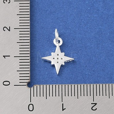 925 Sterling Silver Pave Clear Cubic Zirconia Star Charms STER-K181-01A-S-1