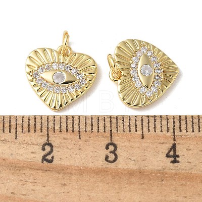 Brass Micro Pave Clear Cubic Zirconia Pendants KK-Q031-44G-05-1