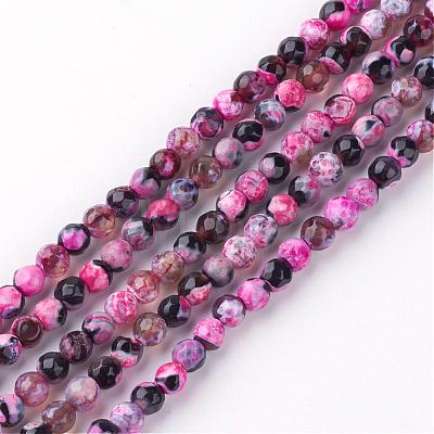 Natural Fire Crackle Agate Bead Strands G-S215-4mm-M-1