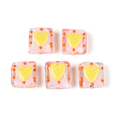 Handmade Spray Painted Lampwork Beads LAMP-N035-02I-1