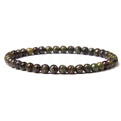 4mm Round Natural Dragon Blood Beads Bracelet for Men X-KG3069-27-1