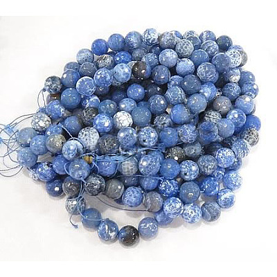 Faceted Natural Agate Beads Strands X-G-N213A-79A-1