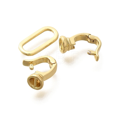 Rack Plating Brass Fold Over Clasps KK-H508-04G-1