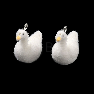 Flocking Opaque Resin Pendants RESI-F064-A05-1