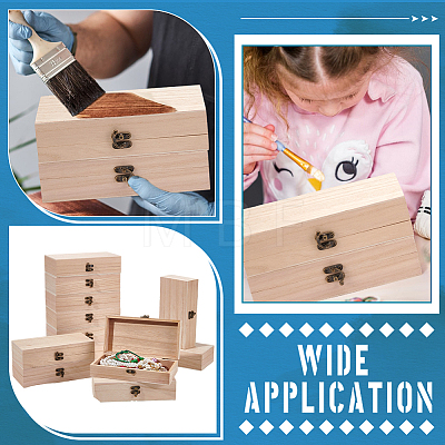 Wooden Packing Boxes with Hinged Lid and Clasps CON-WH0100-37-1