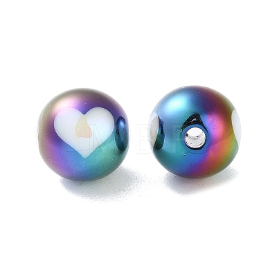 UV Plating Rainbow Iridescent Acrylic Beads OACR-H112-18A-1