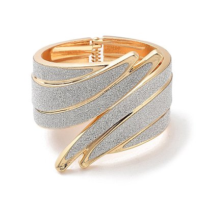 Sparkle Wings Wrap Alloy Cuff Bangles BJEW-C058-05G-02-1