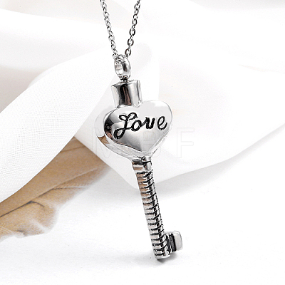 Stainless Steel Heart Key Pendant Necklaces SX1430-1-1