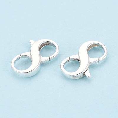 925 Sterling Silver Double Opening Lobster Claw Clasps STER-T008-73S-03-1