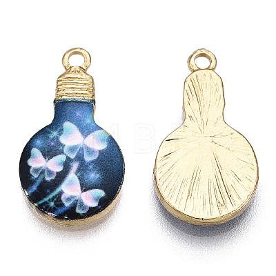 Printed Alloy Enamel Pendants ENAM-N056-178-04-1
