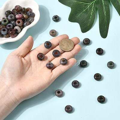 Natural Indian Agate European Large Hole Beads G-Q442-02-1