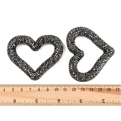 Handmade Polymer Clay Rhinestone Linking Rings CLAY-H009-04B-1