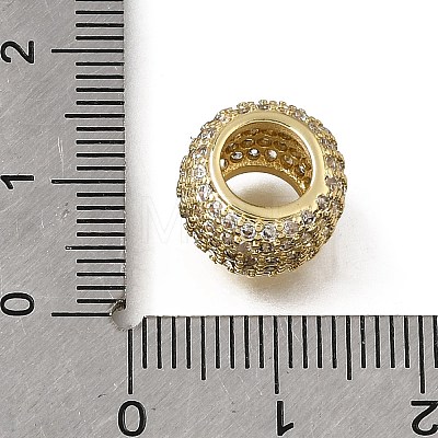 Brass Micro Pave Cubic Zirconia European Large Hole Beads KK-C262-17G-01-1