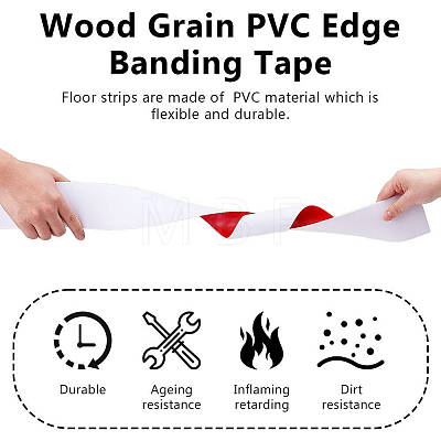 Wood Grain PVC Edge Banding Tape DIY-WH0591-570B-1
