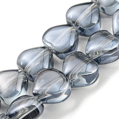 Pearl Luster Plated Electroplate Transparent Glass Beads Strands EGLA-G037-09A-PL01-1
