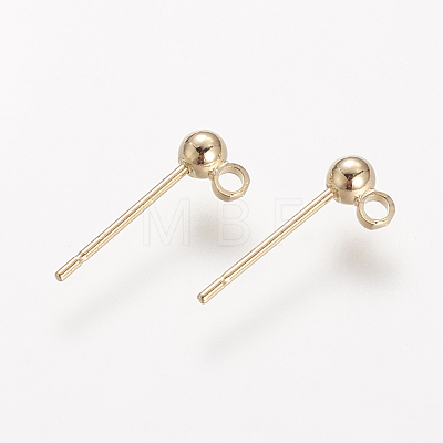 Brass Stud Earring Findings X-KK-T014-66G-1