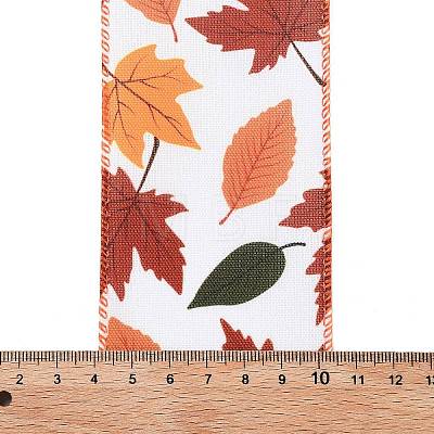 5 Yards Thanksgiving Day Printed Polyester Wired Ribbon OCOR-K009-01B-1