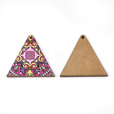 Printed Basswood Pendants WOOD-S045-013C-1