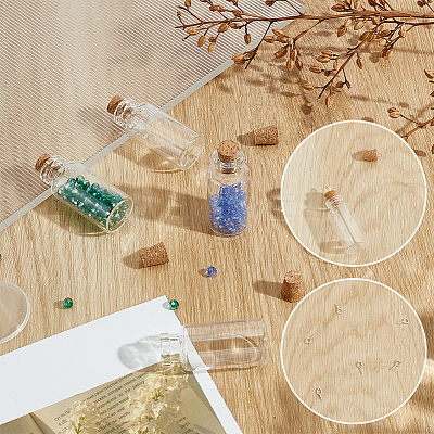 100Pcs Glass Bottle Bead Containers AJEW-GO0005-24-1