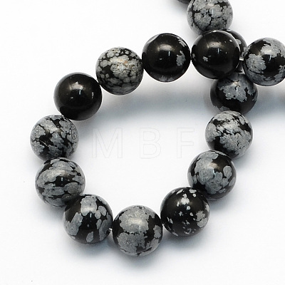 Natural Snowflake Obsidian Round Beads Strands X-G-S172-6mm-1