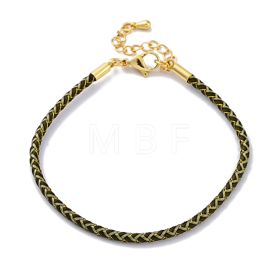 Polyester Cord Braided Bracelet Makings MAK-Z003-01G-10-1