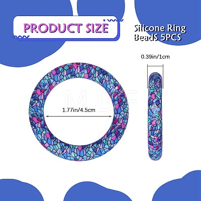 5Pcs Ring Food Grade Eco-Friendly Silicone Beads JX894J-1