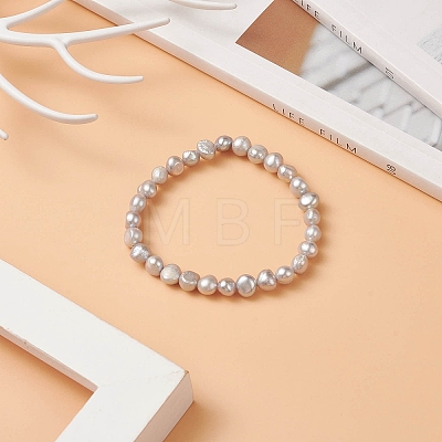Natural Pearl Beaded Stretch Bracelets for Women BJEW-JB09136-1
