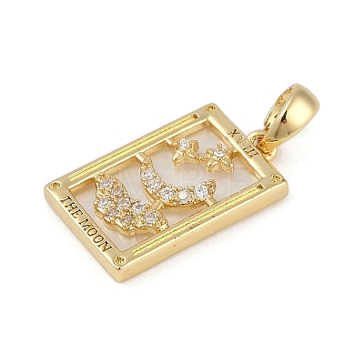 Brass Clear Rhinestone Pendants KK-M002-01G-1