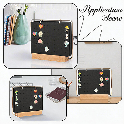 Felt with Iron Display Stands with Wood Base for Brooch ODIS-SC0001-11-1