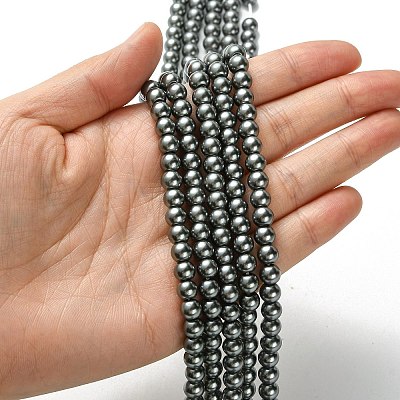 Eco-Friendly Dyed Glass Pearl Beads Strands HY-A008-6mm-RB053-1