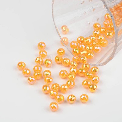 Faceted Colorful Eco-Friendly Poly Styrene Acrylic Round Beads SACR-K001-8mm-74-1