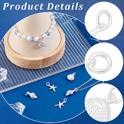 6Pcs 3 Styles Ocean 925 Sterling Silver Pendants STER-BBC0009-57-1