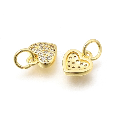 Valentine's Day Brass Micro Pave Clear Cubic Zirconia Charms KK-Z156-19G-1